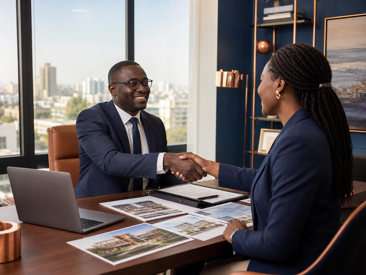 Conseiller KAYRA IMMO en rendez-vous avec des clients